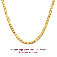 22 Ayar Arpa Zincir Kolye - 17,44 Gr 