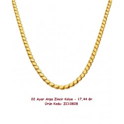 22 Ayar Arpa Zincir Kolye - 17,44 Gr 