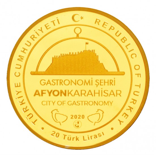 Afyonkarahisar Gastronomi Şehri Gümüş Üzeri Altın Kaplama Hatıra Parası