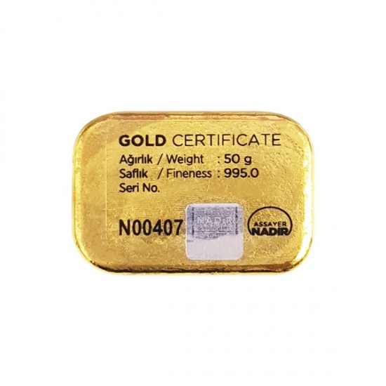 NadirGold 50 Gr Külçe Altın (Nostalji Seri)